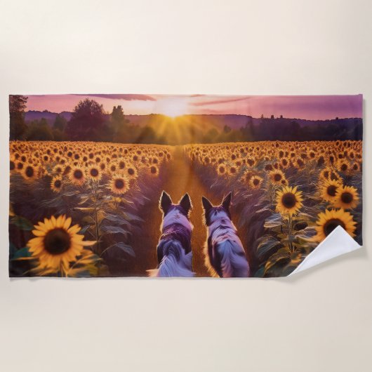 Zwei Hundekuchen Strandtuch (Vorderseite)