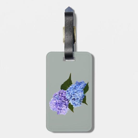 Zwei Hydrangea Lavender und Blau Gepäckanhänger (Rückseite vertikal)