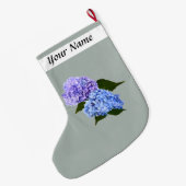 Zwei Hydrangea Lavender und Blau Großer Weihnachtsstrumpf (Rückseite (Hängend))