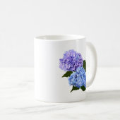 Zwei Hydrangea Lavender und Blau Kaffeetasse (VorderseiteRechts)