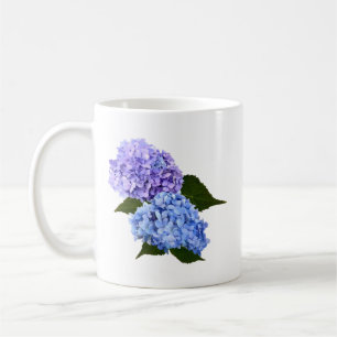 Zwei Hydrangea Lavender und Blau Kaffeetasse