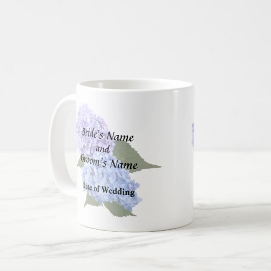 Zwei Hydrangea Lavender und Blau Kaffeetasse (Vorderseite Links)