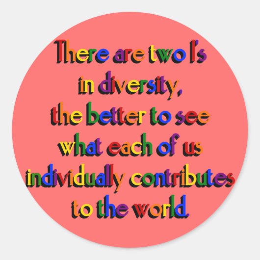 Zwei ich bin in Diversity Stickers (Vorderseite)