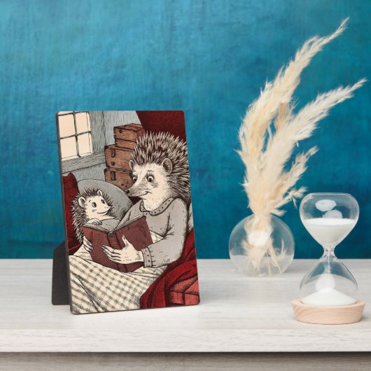 Zwei Igel lesen ein Buch Fotoplatte (Seite)