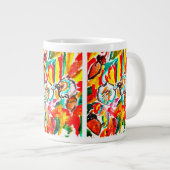 Zwei Igel spielen Herbst . Jumbo-Tasse (Vorderseite Rechts)