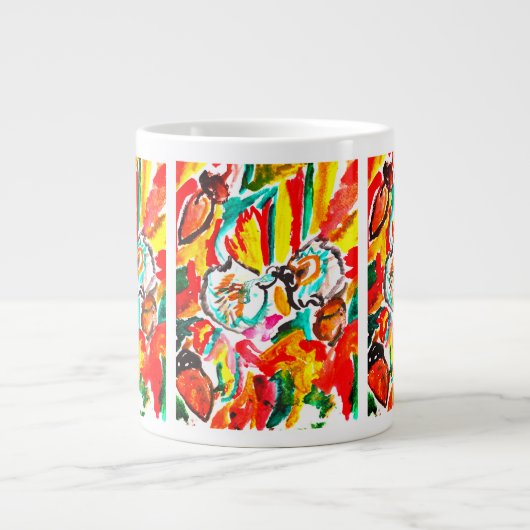 Zwei Igel spielen Herbst . Jumbo-Tasse (Vorderseite)