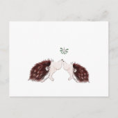 Zwei Igel unter dem Mistleton Postkarte (Vorderseite)