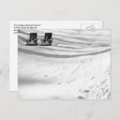 Zwei im Schnee begrabene Stühle Postkarte (Vorne/Hinten)