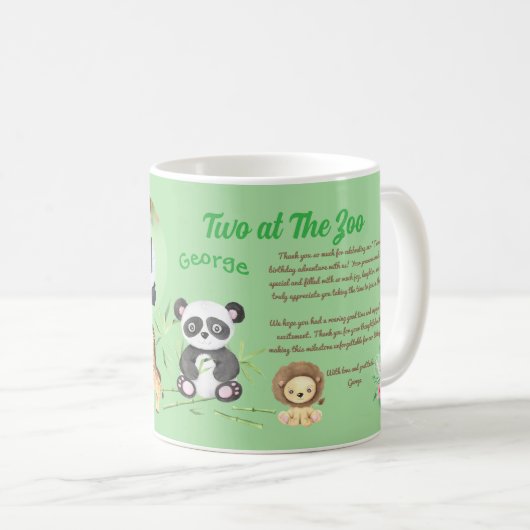 Zwei im Zoo Kinder Geburtstag Instagram Barcode Kaffeetasse (VorderseiteRechts)