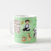 Zwei im Zoo Kinder Geburtstag Instagram Barcode Kaffeetasse (Vorderseite Links)