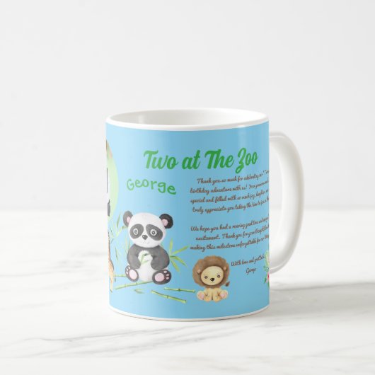 Zwei im Zoo Kinder Geburtstag Instagram Barcode Kaffeetasse (VorderseiteRechts)