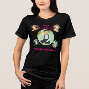 Zwei im Zoo Safari Dschungel Tiere Geburtstag Mama Tri-Blend Shirt