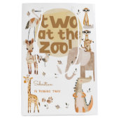zwei im Zoo Safari Tiere Kinder zum zweiten Geburt Mittlere Geschenktüte (Vorderseite)