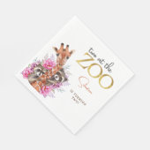 Zwei im Zoo Safari Tiere Kindergeburtstag Party Serviette (Ecke)