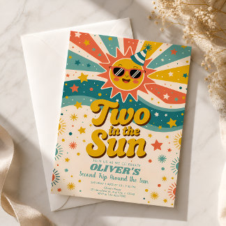 Zwei in der Sonne Sonnenschein 2. Geburtstag Einladung