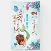 Zwei in die Blue Brown Meerjungfrau Mädchen 2. Geb Banner (Vertikal)