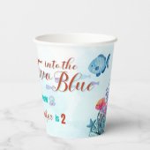 Zwei in die Blue Brown Meerjungfrau Mädchen 2. Geb Pappbecher (Rückseite)