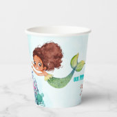 Zwei in die Blue Brown Meerjungfrau Mädchen 2. Geb Pappbecher (Vorderseite)