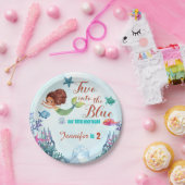 Zwei in die Blue Brown Meerjungfrau Mädchen 2. Geb Pappteller (Party)