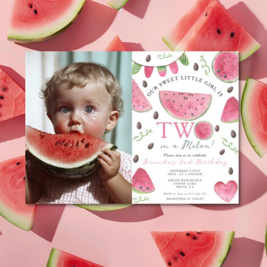 Zwei in einem Melon Niedlich Watermelon Girl 2. Ge Einladung