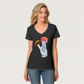 Zwei in rosa Shocker Männer Frauen spenden T-Shirt (Vorderseite Vollansicht)