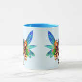 Zwei indene Fare mit großen blauen Flügeln Tasse (Zentrum)