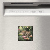 Zwei Ingwer Kätzchen entdecken einen üppigen Garte Magnet (In Situ (Geschirrspüler))