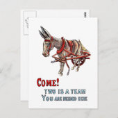 Zwei ist ein Team Postkarte (Vorne/Hinten)