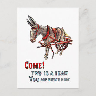 Zwei ist ein Team Postkarte