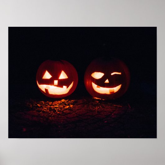 Zwei Jack-o'-Lanterns zu Halloween Poster (Vorne)