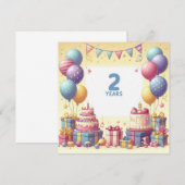 zwei Jahre alt Einladung (Vorne/Hinten)