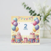 zwei Jahre alt Einladung (Stehend Vorderseite)