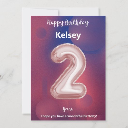 Zwei Jahre alte Happy Birthday Card (Vorderseite)