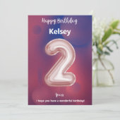 Zwei Jahre alte Happy Birthday Card (Stehend Vorderseite)