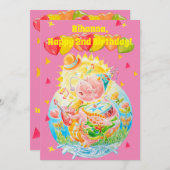 Zwei Jahre alte kleine Mädchen Personalisierten Ge Dankeskarte (Vorne/Hinten)