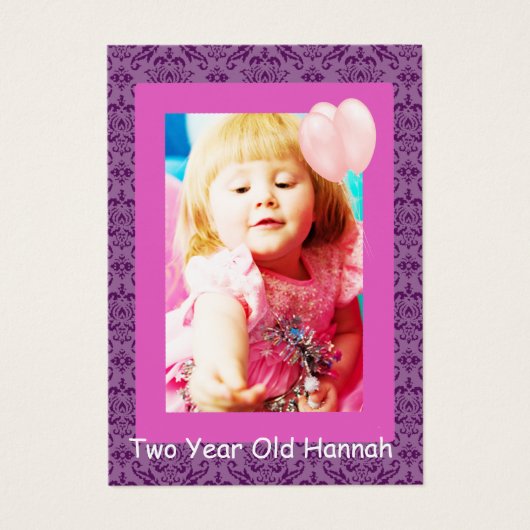 Zwei Jahre alte Mädchen Geburtstagskarte (Vorderseite)