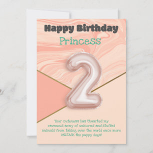 Zwei Jahre alte Mädchen Happy Birthday Card