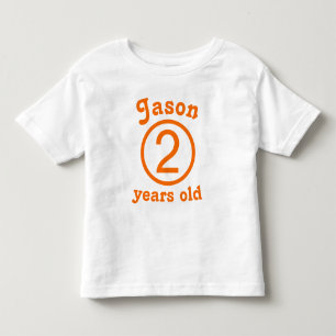 Zwei Jahre alte personalisierte Orange Kleinkind T-shirt