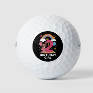 Zwei Jahre altes Geburtstagskind Süßes 2. Geburtst Golfball
