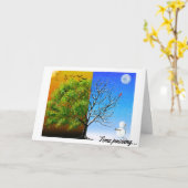 Zwei Jahreszeiten, ein Baum Karte (Gelbe Blume)