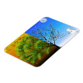 Zwei Jahreszeiten, ein Baum Magnet (Linke Seite)