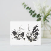 Zwei japanische Hühner Postkarte (Stehend Vorderseite)