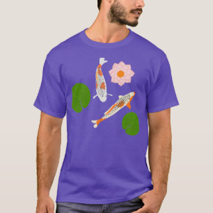 Zwei japanische Koi Fish Wasserlilie Koi Pond T-Shirt