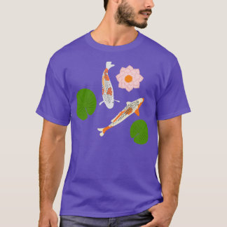 Zwei japanische Koi Fish Wasserlilie Koi Pond T-Shirt