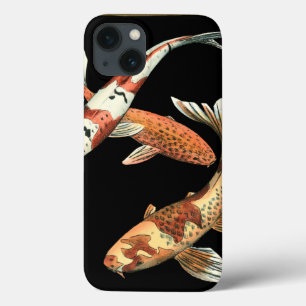 Zwei japanische Koi Goldfish auf schwarzem Hinterg Case-Mate iPhone Hülle