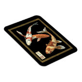 Zwei japanische Koi Goldfish auf schwarzem Hinterg Magnet (Rechte Seite)
