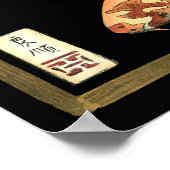 Zwei japanische Koi Goldfish auf schwarzem Hinterg Poster (Ecke)