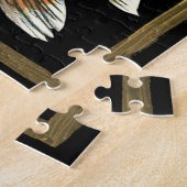 Zwei japanische Koi Goldfish auf schwarzem Hinterg Puzzle (Seite)