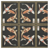 Zwei japanische Koi Goldfish auf schwarzem Hinterg Stoff (Muster)