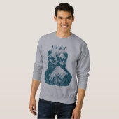 Zwei japanische Samurai Statuen Design Sweatshirt (Vorne ganz)